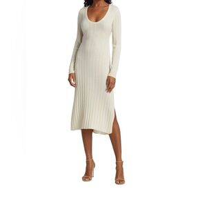 dh NEW YORK | Rain Ribbed Open-Back Dress | White / Cream